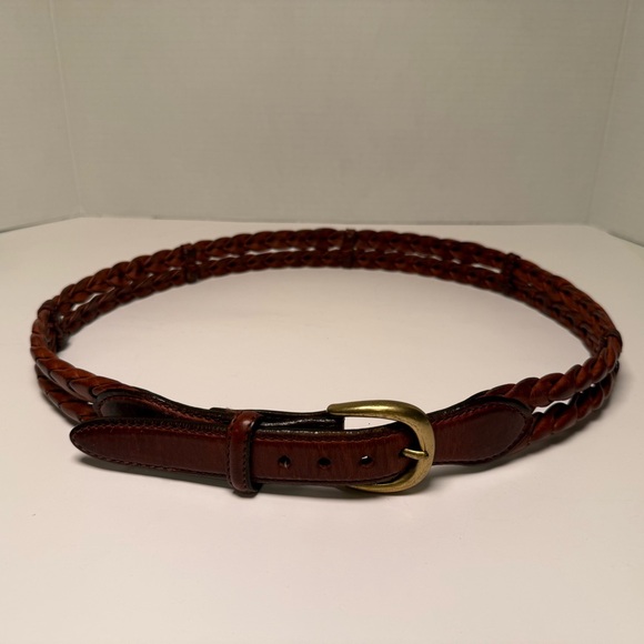 Brighton Women's Vintage 90s Brown Leather Belt Size 34/Small Western Cowgirl - Picture 8 of 16